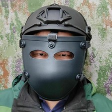 Aramid Fiber IIIA Ballistic Shield Mask - Black Bulletproof Face Guard picture
