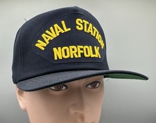 Vintage Naval Station Norfolk Snapback Cap Hat Navy Base New Era USA Excellent picture