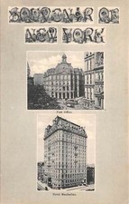 New York City New York Hotel Manhattan & Post Office Views Vintage PC U8711 picture