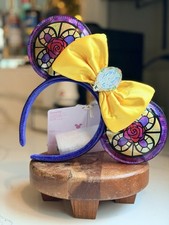 Loungefly Disney Beauty and the Beast Princess Belle Stained Glass Ears NWT picture
