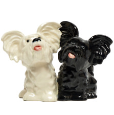 Vintage Goebel Skye Terriers Black and White Ceramic Porcelain 2 Dog Figurine picture