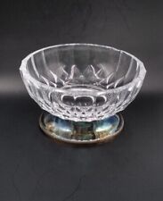 WA Crystal Quality Silverplate Base Glass Bowl Italy MCM - 4 1/4