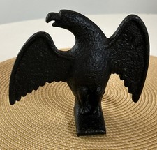Antique Black Cast Iron Eagle Figurine Snow Bird Roof Snow Guard Doorstop 1900 picture