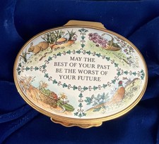 Halcyon Days May The Best of Your Past Enamel Trinket Box In Box picture
