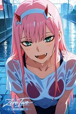 Zero Two Waifu Card Anime Girl Trading Collectible Card A5 Board With NFC VIDEO picture