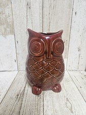 Owl Brown/Red Ceramic Planter/Vase 7