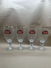Stella Artois Belgium Gold Rimmed Beer Glass/  Chalice 40 CL  BAR PUB 4 Pack picture