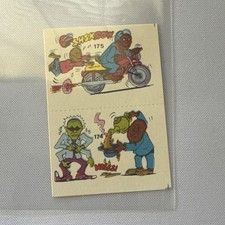 Vintage 1986 Cromy Chistes De Monstruos Sticker Panel #174 #175 Monster Rare picture