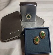 RARE.ZIPPO ,1953-54,GUTCHESS,LUMBER,NEW YORK W/5 And 10 Year PinS(24k GP) CLEAN  picture