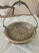 GORGEOUS Antique J.W. Tufts #2761 Qdrpl-Plate Footed Bridal Basket w/Swing Arm picture