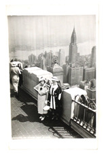Rockefeller Center Roof Top New York City Stylish Women RPPC Real Photo Postcard picture