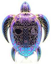Super Rare US Navy Chief Aloha Rainbow Oil Drip Turtle Coin Massive Gem RARE picture