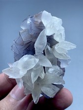 Natural Blue Fluorite With Calcite From Pakistan  102 Grams picture