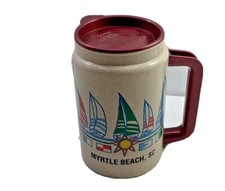 Vtg South Carolina SC Myrtle Beach Whirley sailboat Travel Mug lid collect pics picture