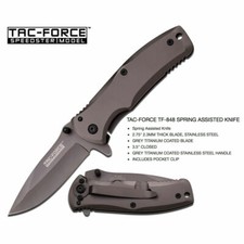 TAC-FORCE TITANIUM Spring Assisted Open TACTICAL Folding Pocket Knife Hunting  picture