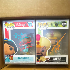 Funko Pop Disney Autographed Vinyl Figures Lot 2 Jasmine #1612 Jafar #1519 picture