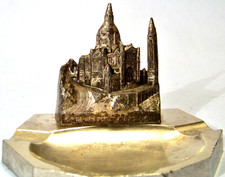 LISIEUX BASILICA VINTAGE SOUVENIR METAL BUILDING CATHEDRAL ASHTRAY FRANCE picture