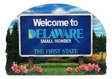 Delaware State Welcome Sign Artwood Fridge Magnet picture
