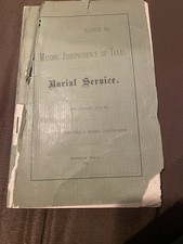 Rare 1879 Masonic Burial Services of Brenham Tx Sayles P G M picture