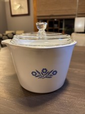 Corelle Corning Ware Blue Cornflower Vtg Sauce Maker Measuring  4 Cup w/Lid picture