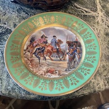 1890s Sevres Style NAPOLEON Cabinet Plate Bataille d' Jena- Empire Green-Signed picture