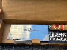 Vintage NOS Three Rams Brand Foshan Knife Steel Cleaver Three Sheep Brand in Box picture