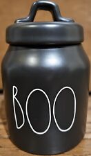 NEW Rae Dunn BOO Small Black Canister Halloween Candy/Treat Jar picture