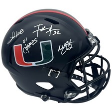 2001 Miami Hurricanes Running Backs Autographed (Matte Black) Deluxe Full-Size R picture