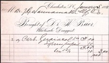 1898 Dr. H. Barr Wholesale Druggist Charleston SC Billhead 4.75