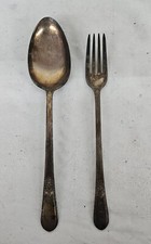 Antique 1847 Rogers Bros ADORATION Silverplate SERVING SPOON & FORK picture