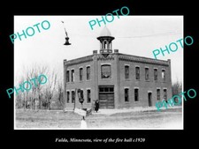 OLD 8x6 HISTORIC PHOTO FULDA MINNESOTA VIEW OF THE TOWN FIRE HALL c1920 picture