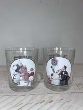 Norman Rockwell 2x The Saturday Evening PostGlassware Collection Glasses picture