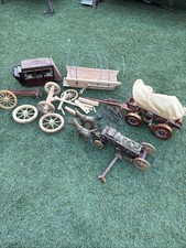 Vintage Handcrafted Wooden Covered Wagon Pioneer Western Old West Cabin Decor picture