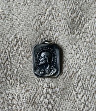 Vntg Sweet Heart Of Jesus Have Mercy On Us On Front Virgin Mary On Back Medal picture