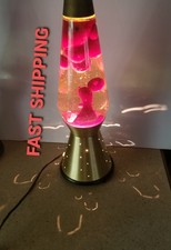 Vtg 70s Lava Lamp Lite STARLIGHT Red Lava Gold Base LAVA WORKS Retro Groovy Cool picture