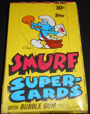 VINTAGE 1982 Topps Smurf Super Cards Box Unopened Rare 24 Wax Packs picture