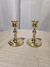 Vintage Baldwin Brass Candlestick Holders Pair Candle Sticks Made In USA picture
