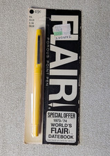 Vintage 1973 Paper Mate Flair Porous Point Pen Yellow NOS New On Card Target picture