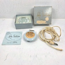 Vtg Lady Sunbeam Shavemaster Model LS Electric Razor Blue Gold WORKS with Box picture