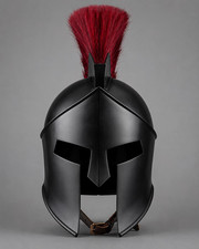 Black Spartan Helmet 300 Movie King Leonidas Replica Steel Armor Halloween Gift picture