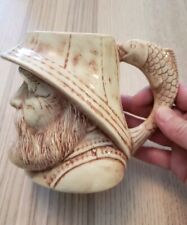 Vintage Old Fisherman Coffee Mug Captain of The Sea Toby Fish Handle  picture