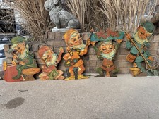 Vintage Rare Lawn Pixie Elves U Build 1950 Christmas Workshop Elves FULL SET picture