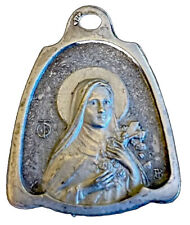 Vintage Catholic Saint St Teresa Sterling Silver Medal, France picture