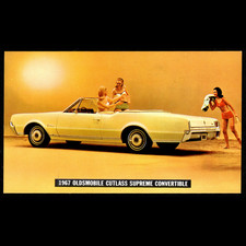 1967 Oldsmobile Cutlass Supreme Convertible: Original Dlr Promo POSTCARD Unused picture
