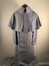 Vintage 1990 USMA West Point Cadet Wool Overcoat with Cape Grey Military Uniform picture