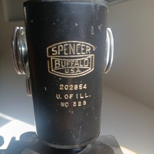 Vintage Spencer Buffalo Microscope 1940's 202854 3 objective monocular good cond picture