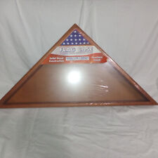 Military Flag and Medal Shadow Box Display Case, Mahogany, Triangle picture