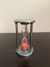 Vintage Progressus Hour Glass 3 Minute West Germany Pink Sand Pewter Glass Rare picture