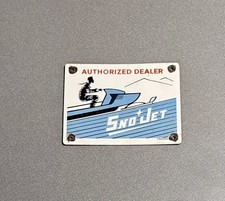 VINTAGE SNO JET SKIMOBILE STORE PORCELAIN SIGN CAR GAS MOTORCYCLE TRUCK OIL picture