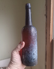 1860s RARE L&W (LORENZ & WIGHTMAN) GLASSHOUSE CYLINDER 3 PC MOLD WHISKEY BOTTLE picture